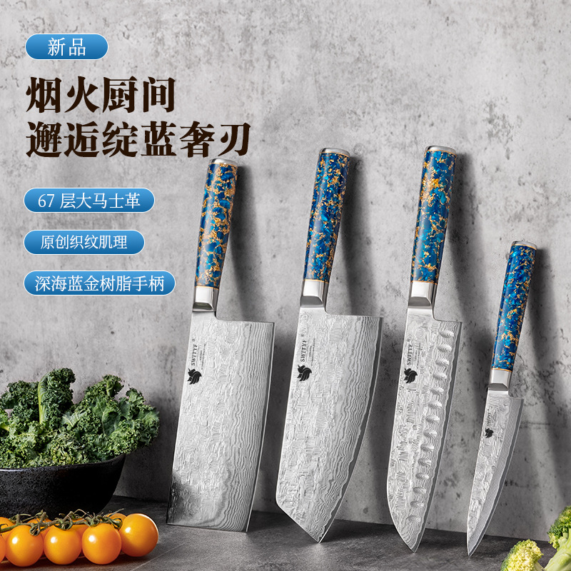 Yangjiang Şam bıçağı VG10 çelik, reçine sap, bıçak seti