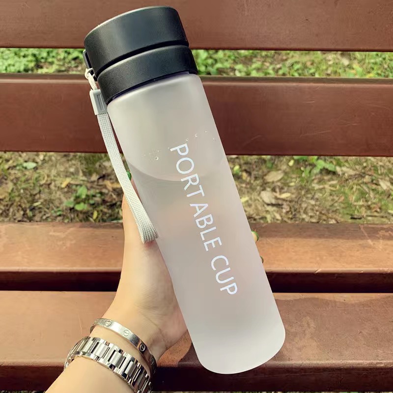 Su bardağı plastik bardak toptan spor su şişesi buzlu çift kapaklı yüksek görünüm büyük kapasiteli erkek ve kadın internet ünlü su bardağı öğrenci - 10