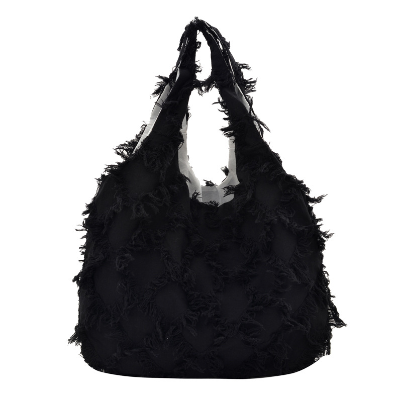 Batik-Rohstoff Creme-Weiß Quaste Canvas Rucksack Schultasche Damen Rucksack Weste Rucksack Großvolumen literarischer Batik-Handwerksstil - 6
