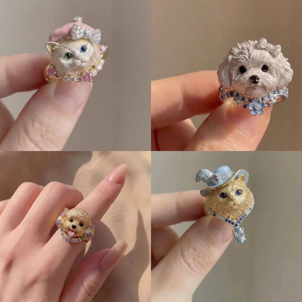 Hund-Avatar-Ring, 3D-Formgestaltung, Gedenkring - 1