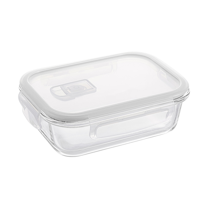 Mikrowellen-geeigneter Glasu Mittagsbox rechteckige Lunchbox Kühlschrank Speziallunchbox großvolumige Frischhalte-Schüssel - 6
