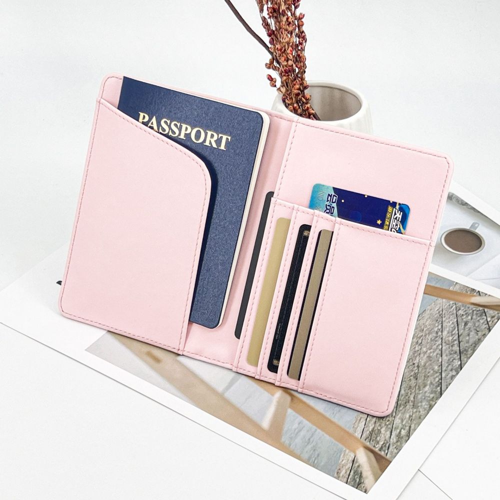 Heat Transfer Sublimation Passport Holder Multi-function Passport Card Case ID Card Holder Travel Long Style Pure Color Passport Cover Wholesale