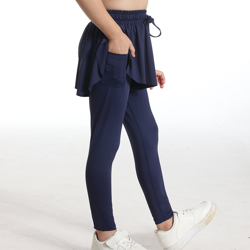 Women's High-Waist Faux Two-Piece Tummy Control Fitness Yoga Pants