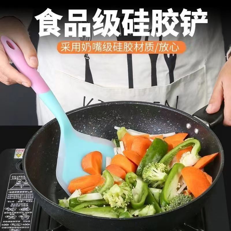 Silikon-Kochmesser hitzebeständig antihaftbeschichtet Pfannenschaber Tamagoyaki-Pfanne Wok-Kochspatel Küchenutensilien Crêpes-Spatel Großhandel Drop-Shipping - 1