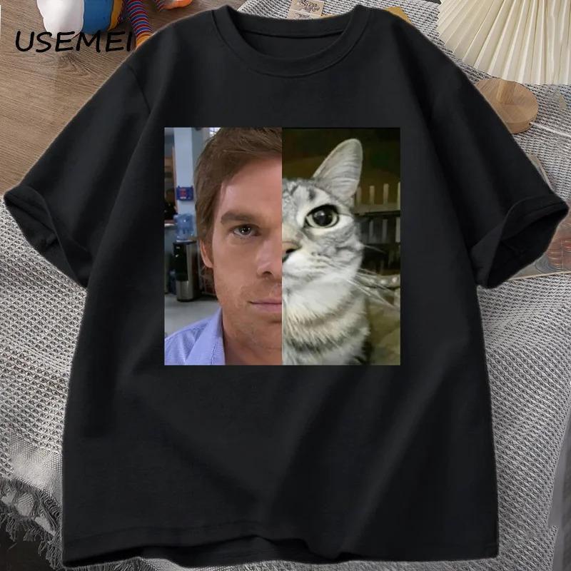 Dexter Morgan Cat Baumwoll-T-Shirt Kurzarm, europäische Größe