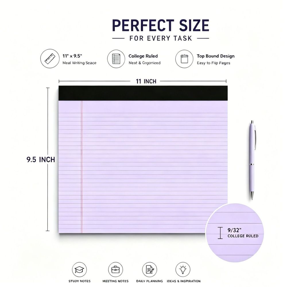 A4 6-Color Tear-Off Ruled Notepad, Portable Planning Notebook - 1