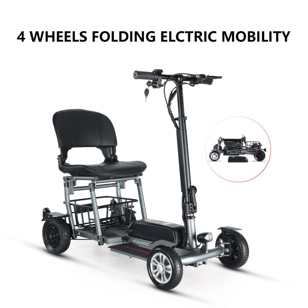 Sınır Ötesi Amazon Dropshipping Yaşlılar İçin Yardımcı Elektrikli Scooter Alüminyum Alaşım Ultra Hafif Taşınabilir Dört Tekerlekli Katlanabilir Lityum Pilli Araç
