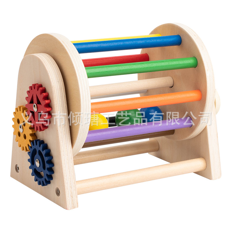 Wooden Drawer Box 2-in-1 Montessori Teaching Tool Permanent Goal Box Infant Coin Drop Box Toy