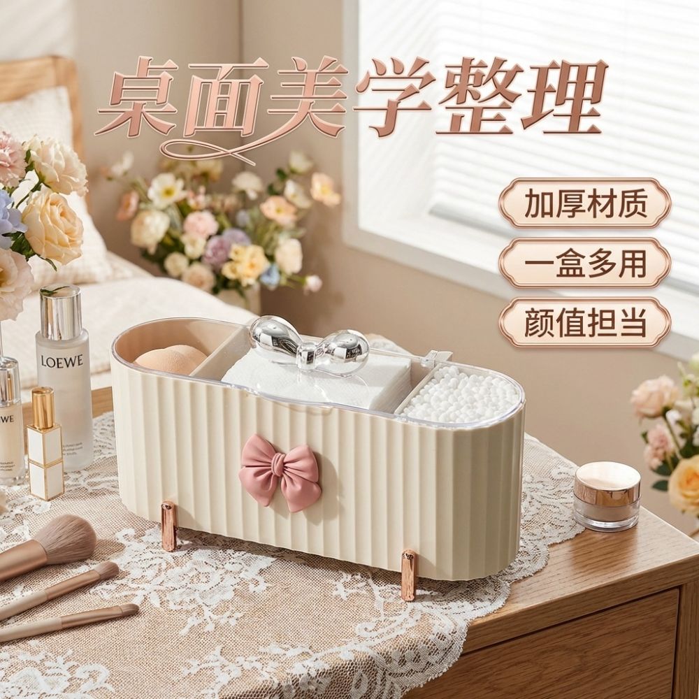 Cotton storage box for cosmetic pads, transparent lid