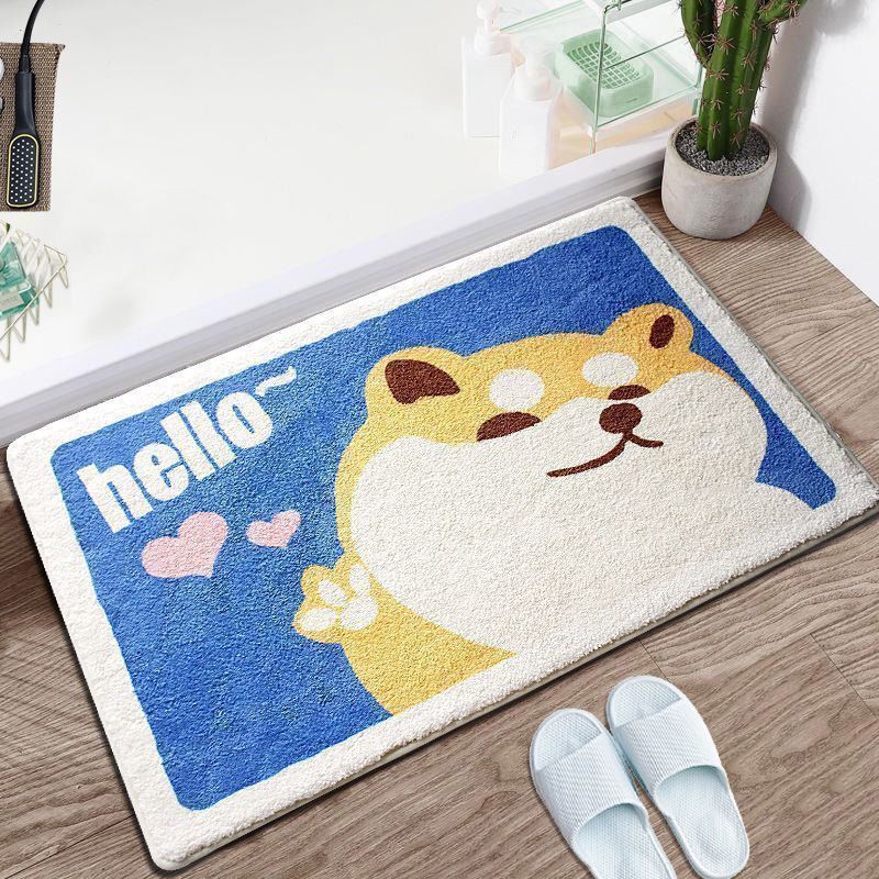 Amazon Cartoon Faux Cashmere Rug Absorbent Non-Slip Bathroom Mat Household Bedroom Bedside Rug Bathroom Floor Mat - 13
