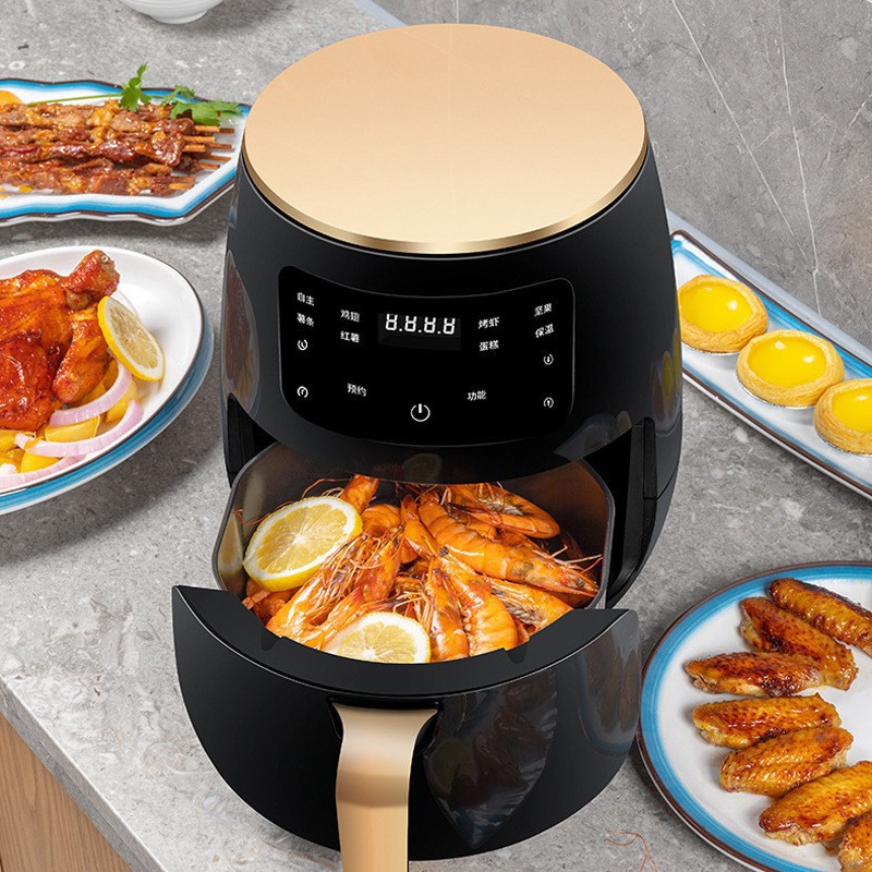 Air Fryer Ev Tipi Büyük Kapasiteli Dokunmatik Dış Ticaret Hava Fritözü Çok Fonksiyonlu Patates Kızartma Makinesi Akıllı Elektrikli Fritöz