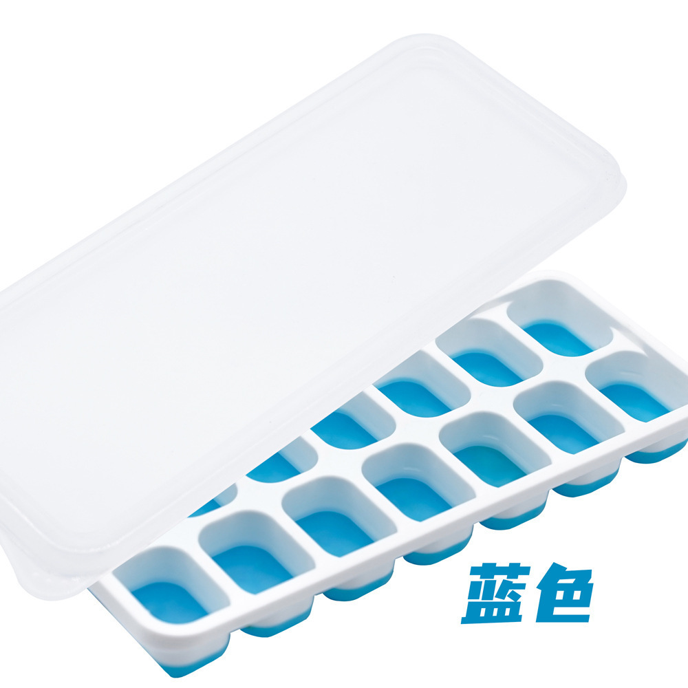 6-compartment 14-compartment square ice cube mold with lid, silicone soft-bottom easy-release ice box, homemade ice cube tray - 11