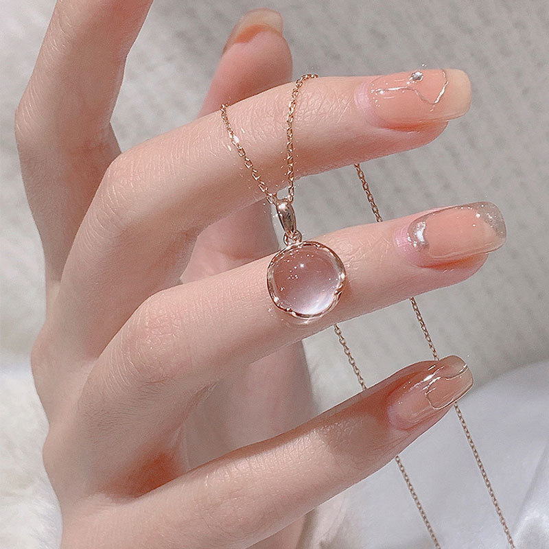 Kiraz çiçeği pembe kristal kolye, Japon-Kore tarzı, kadın - 1