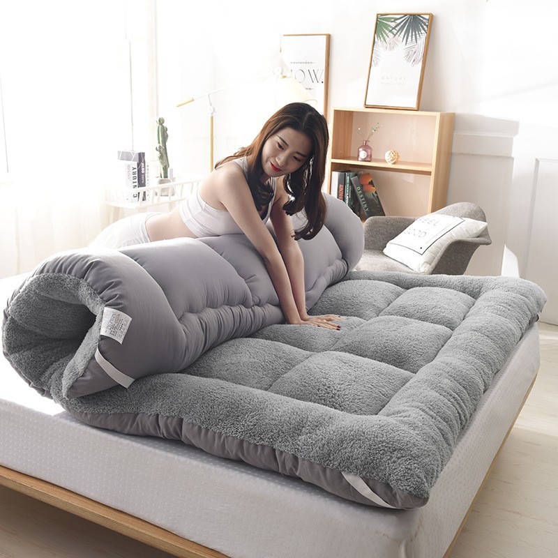 Lamb wool polar-lined thickened bedding winter soft pillow home double bed quilt floor mat bed student dormitory tatami - 1