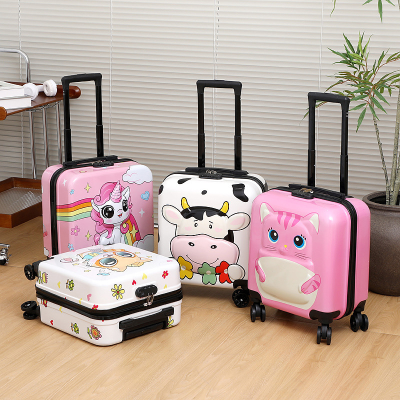 Cartoon Kinder-Koffer 18 Zoll mit Zahlenschloss, Universalrollen, Reisekoffer für Jungen und Mädchen, flugzulässig, Schüler-Trolley-Koffer - 1