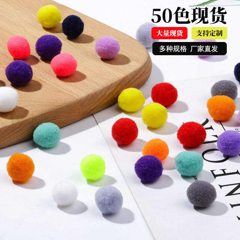 Mixed-Size Fluffy Pom-Pom Set, Colorful, Elastic, DIY Craft Material