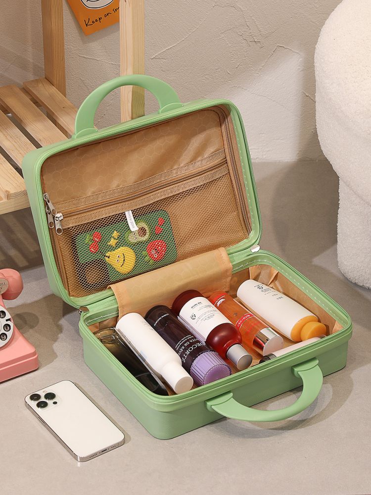 Koffer 14-Zoll-Koffer, stilische Mini-Kosmetiktasche Aufbewahrungsbox, hochwertiger Geschenkkarton mit Schleife