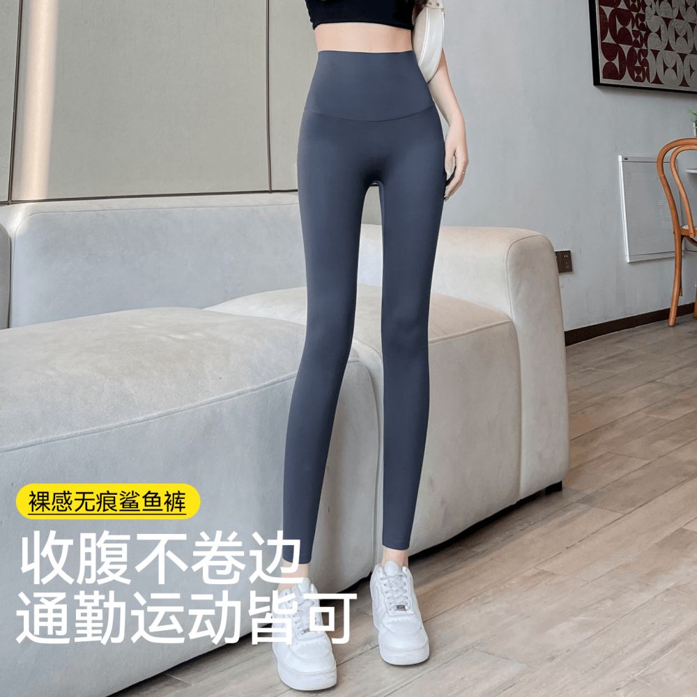 鲨鱼裤女外穿交叉收腹提臀运动瑜伽裤薄款无尴尬线无痕高腰打底裤