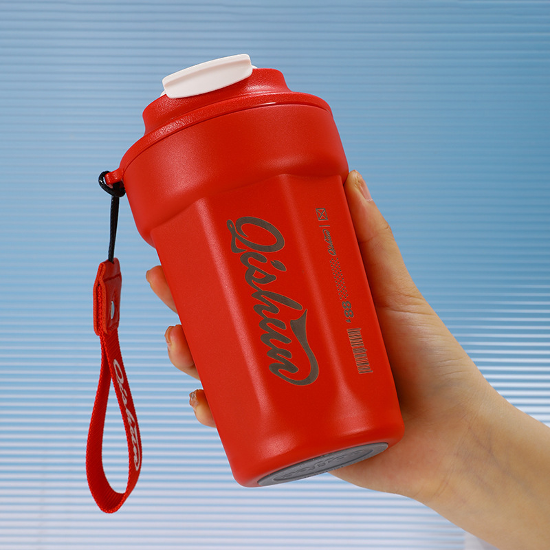 High-visibility 316 stainless steel thermos cup, octagonal coffee mug, portable rope, outdoor promotional gift, customizable water cup - 13