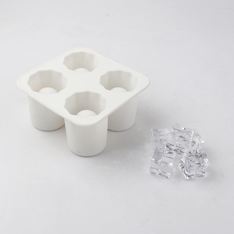 Vierlöchrige Eiswürfelform aus Silikon, zylindrische Eiswürfelform für Wasserglas, Cola-Eiswürfel, Whisky-Eiswürfelform, Topf-Schleifwerkzeug - 7