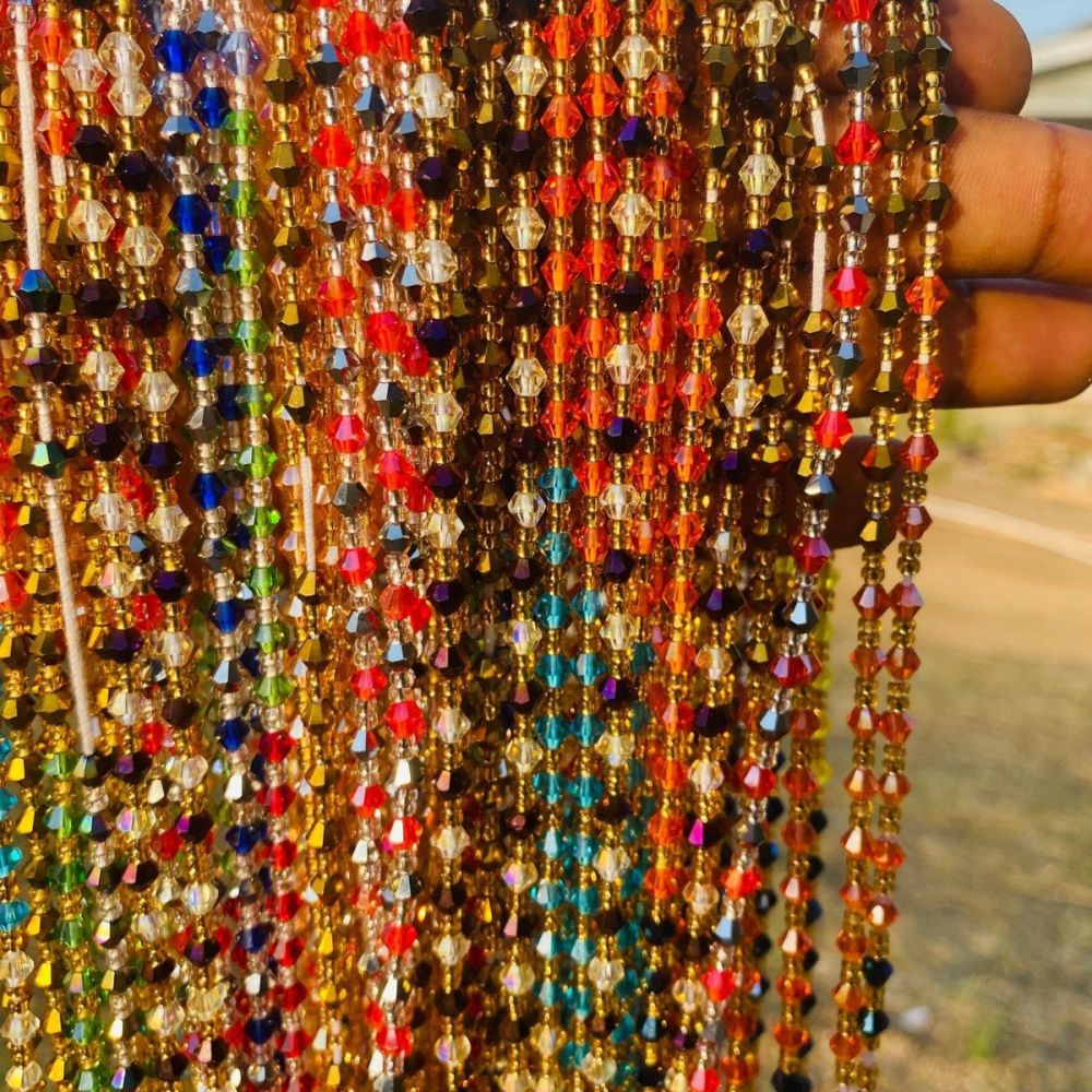 Sınır ötesi Avrupa ve Amerikan moda bel zinciri, renkli bağcıklı bel boncukları, Afrika bel boncukları, el yapımı plaj boncukları