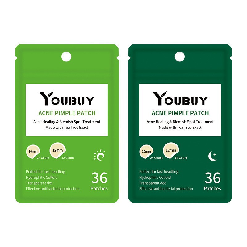 Sınır ötesi Youbuy akne yaması 36 kapsül hidrokolloid görünmez akne yaması gündüz ve gece görünmez yama akne yaması