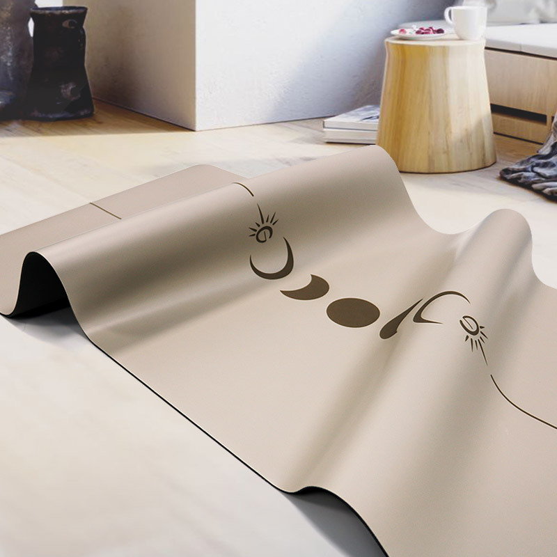 Thick Non-Slip Rubber PU Yoga Mat, Sweat-Absorbing, Sun and Moon Design