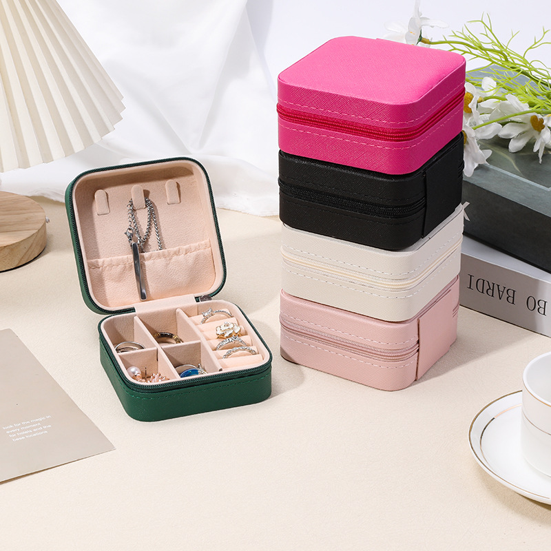 Travel storage jewelry box for girls, portable storage earring jewelry box, compact European jewelry box, ring box