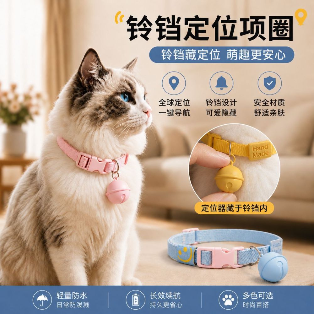 Haustier-GPS-Tracking-Halsband, Minigröße, für Katzen und Hunde