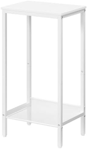 Small Side Table with Mesh Bottom Shelf, Storage Coffee Table for Bedroom and Office