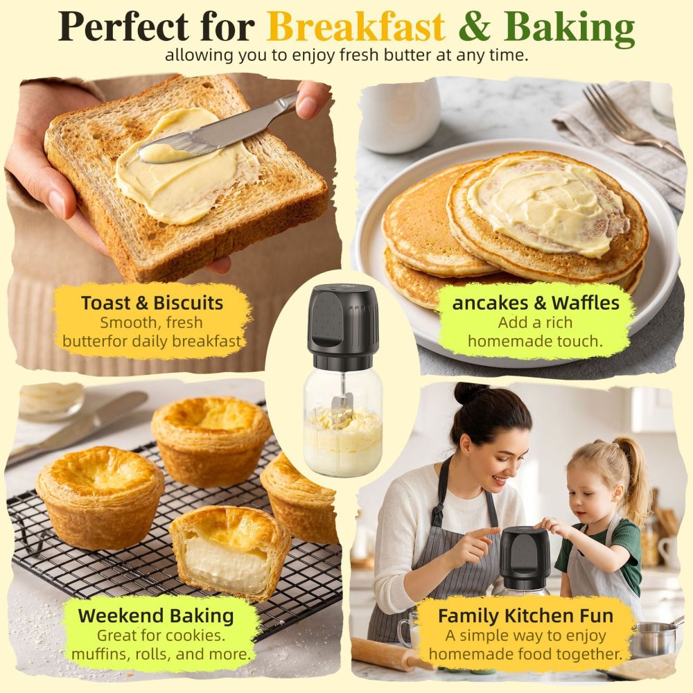 1,5L Buttermixer Amazon Bestseller Elektrischer Mixer Küche Frühstück Großvolumiger Butterrührer