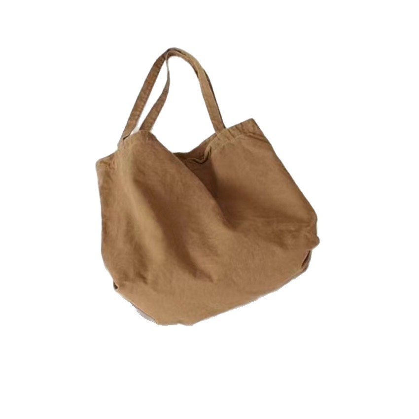 New suburban Japanese style canvas bag, large capacity single shoulder shopping bag, versatile, simple, everyday literary - 5