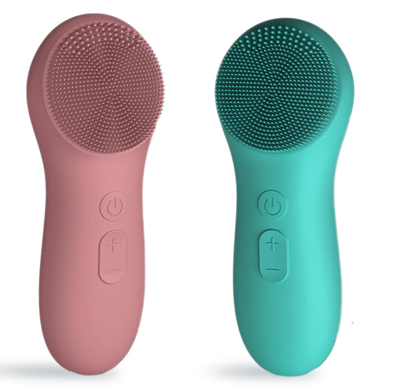 Hot compress silicone facial cleanser electric facial cleanser facial brush vibration heating facial cleanser silicone handle facial cleanser