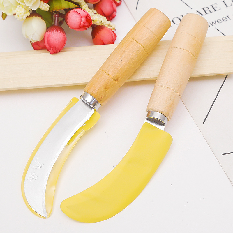 Pineapple and banana knife, curved blade, peeling and seed removal