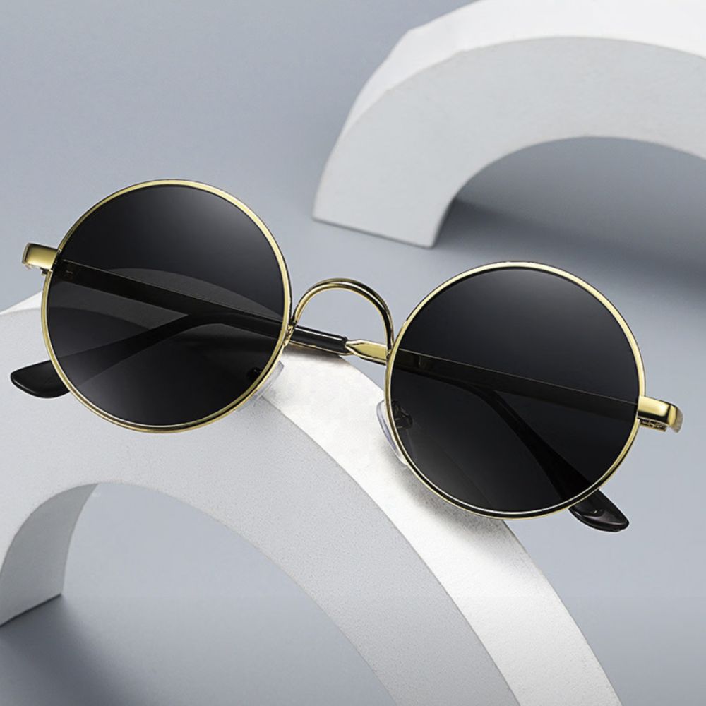 Herrensonnenbrille Retro Rundrahmen polarisierte Sonnenbrille UV-Schutz Blendschutz HD-Fahrbrille Fahrerbrille - 2