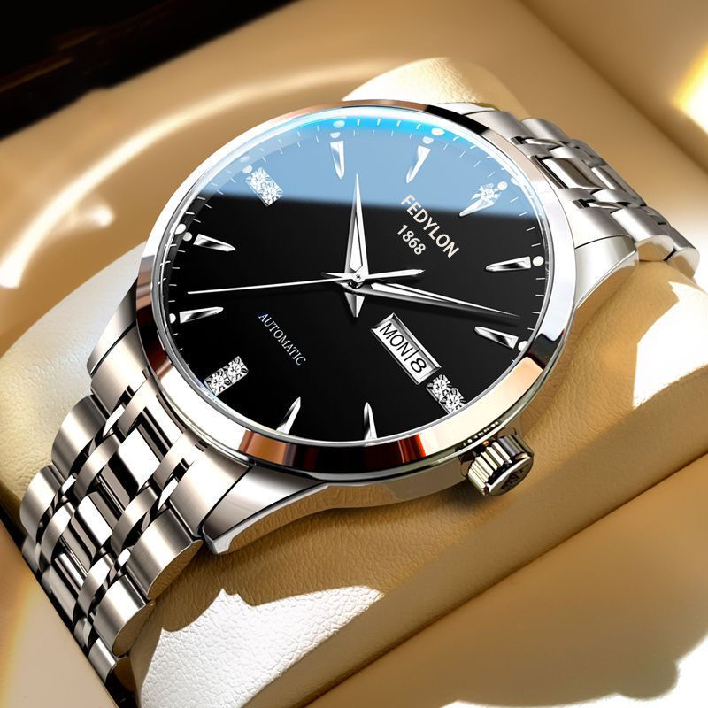 Fortilan Herrenuhr Herrenquarzuhr Markenuhr Stahlarmband Mittelschüler vollautomatische mechanische Uhr wasserdicht - 1