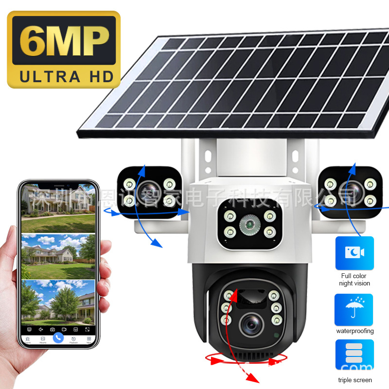 Açık Alan Wifi Güneş Enerjili Gözetim Kamerası Gece Görüşlü Solar Powered Security Camera