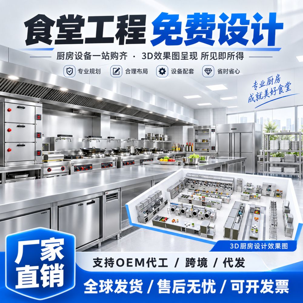 Commercial Kitchen Work Bench, Efficient Design for Schools and Factory Canteens - 1