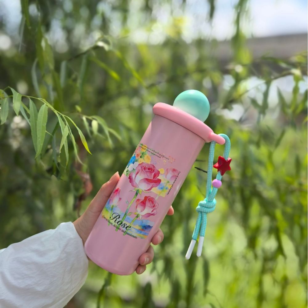 Wasserglas Sommer Edelstahl Trinkhalm Eis Thermoflasche 316 große Kapazität hochwertige Optik elegantes Design Teeglas - 11