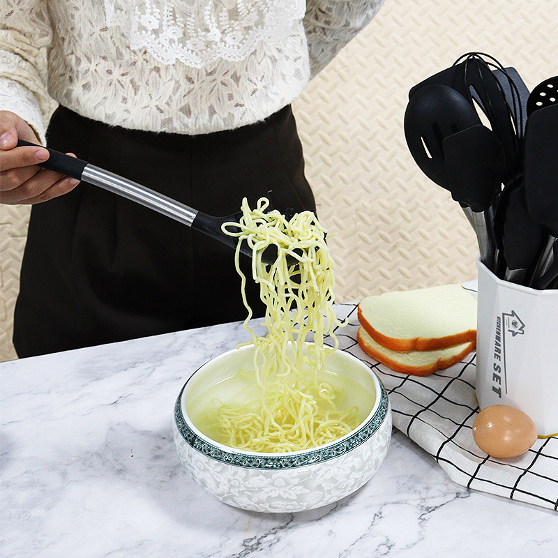Silikon spatula ve kaşık 15 parçalı set paslanmaz çelik silikon spatula yapışmaz tava silikon spatula ev silikon mutfak eşyaları toptan - 3