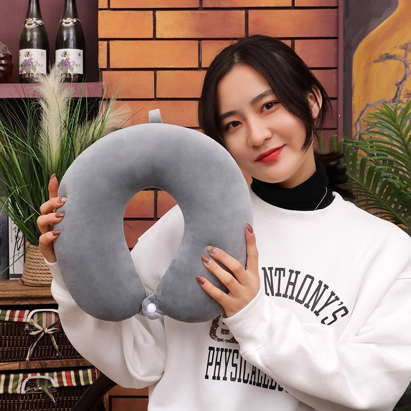 U-shaped neck pillow portable travel support - 1