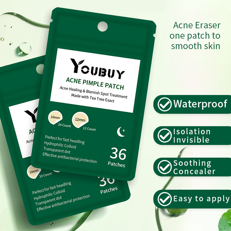Sınır ötesi Youbuy akne yaması 36 kapsül hidrokolloid görünmez akne yaması gündüz ve gece görünmez yama akne yaması
