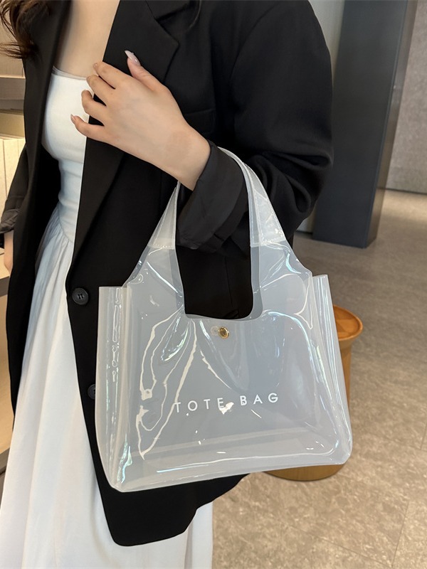 Transparent PVC Women's Shoulder Bag, Elegant Modern Design