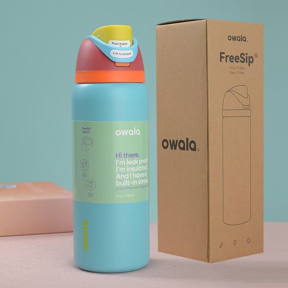 Owala Grenzüberschreitendes neues Modell Doppelschicht-Vakuum-Sporttrinkflasche tragbar 304 Edelstahl Doppelschicht-Isolierbecher Obstbecher - 11