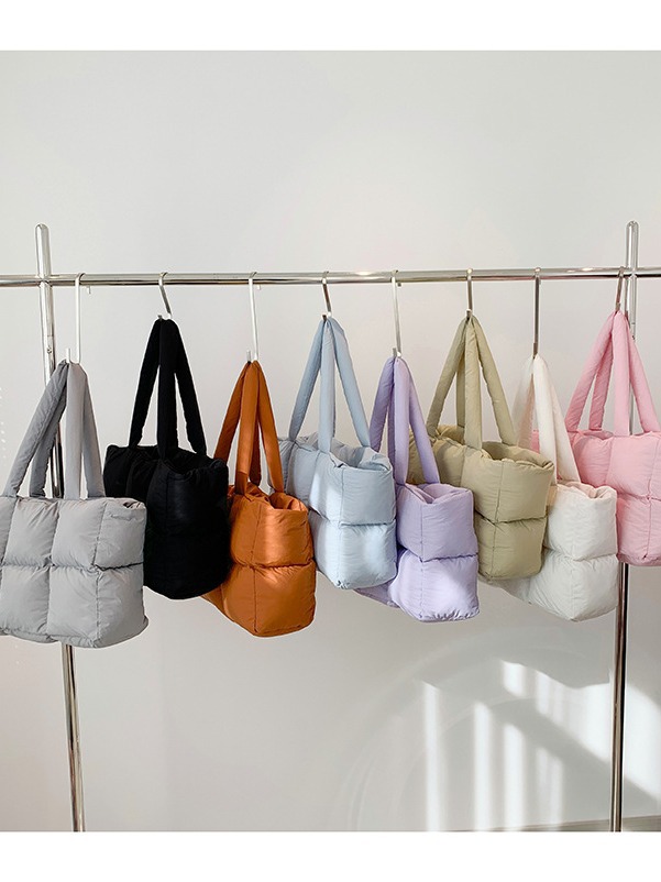 Cross-border wholesale bags, large capacity soft puffed bags, shoulder strap puffed jacket bags, cloud pattern crossbody bags. - 4