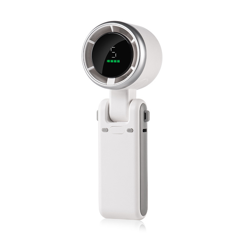 Hochgeschwindigkeits-Turbo-Handventilator mit digitaler Anzeige, Mini-Nackenventilator, USB-Aufladung, praktisch zu tragen, faltbar, Ventilator N607