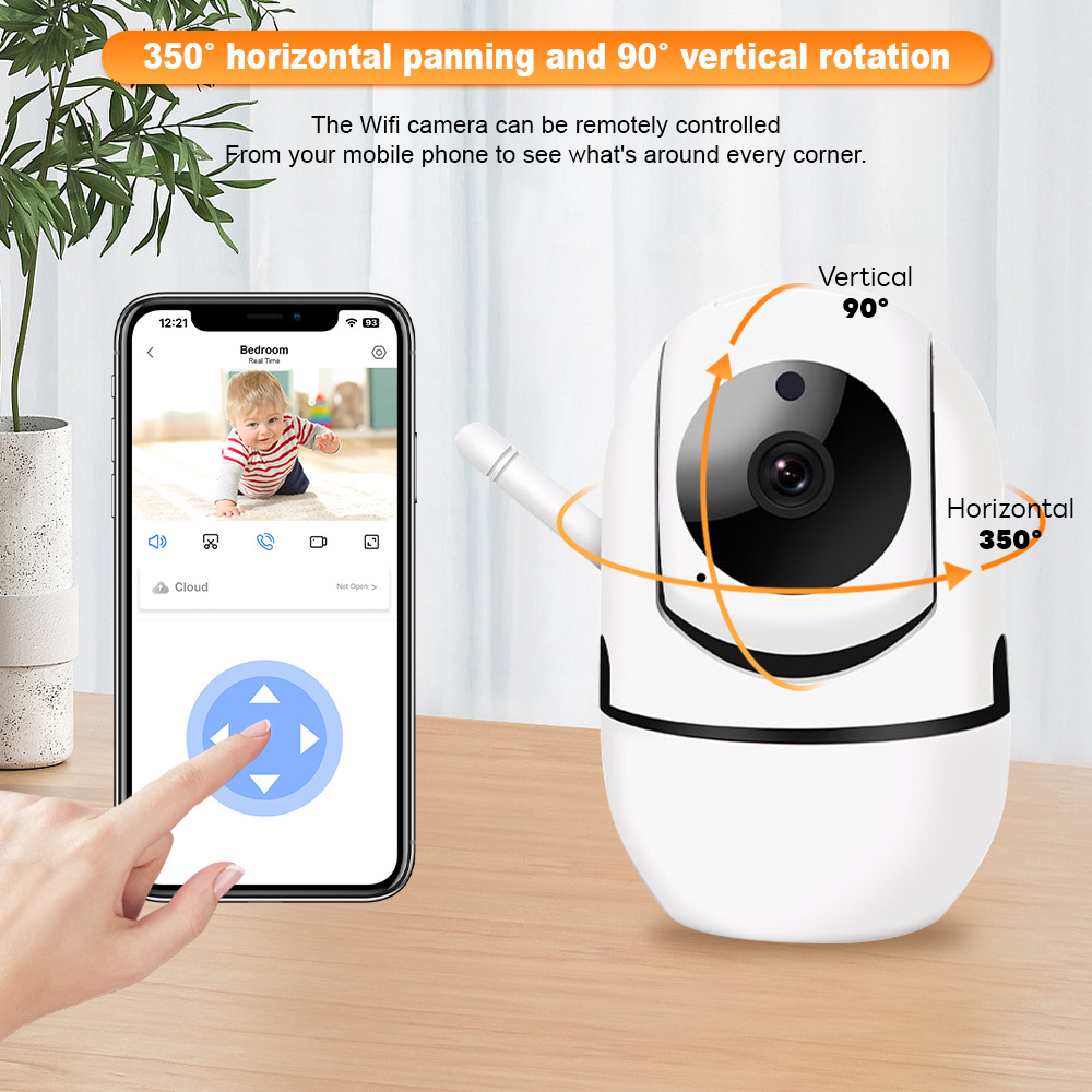 Intelligente WiFi-Sicherheitskamera, Schwenk-Neigung, Infrarot-Nachtsicht