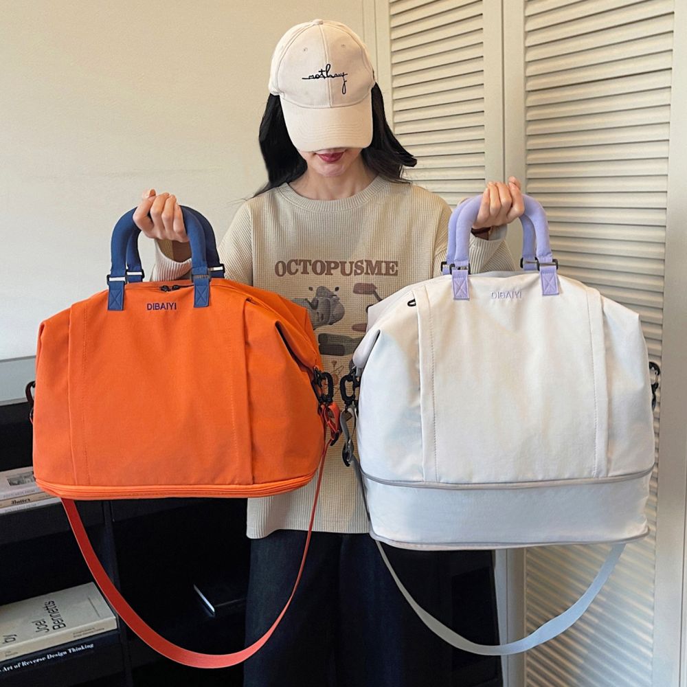 Große Kapazität leichte Reisetasche Handtasche Umhängetasche Yoga Fitnesstasche tragbar erweiterbar Aufbewahrung Gepäcktasche