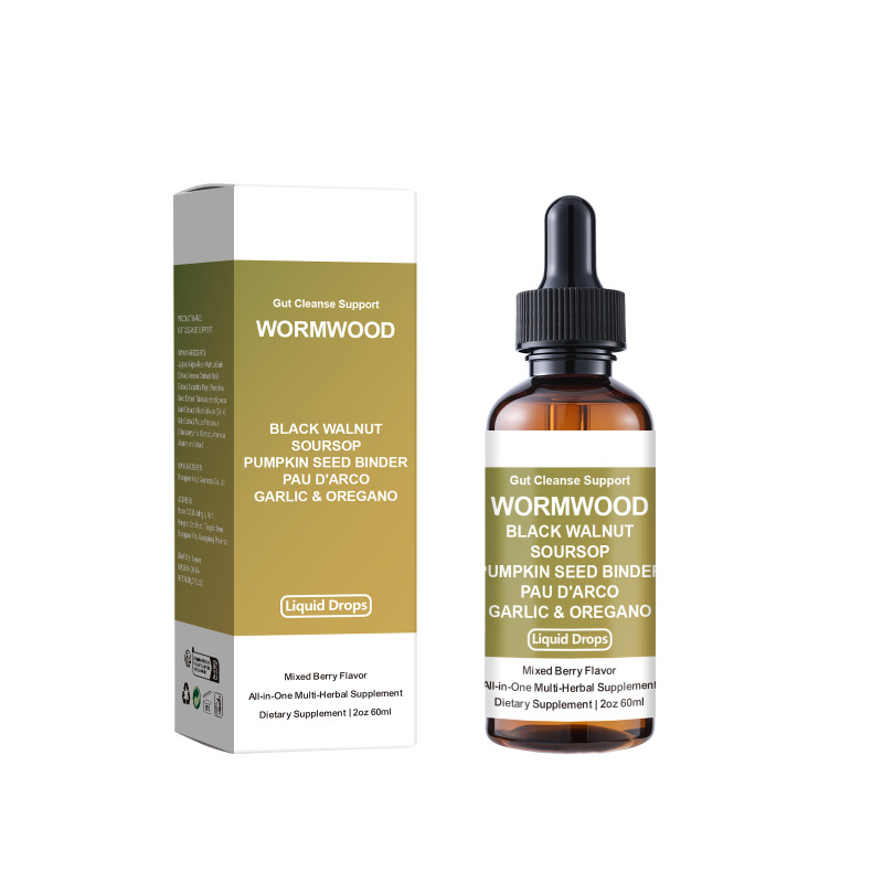 跨境 艾草drops补充滴剂 温和舒缓液体纤维补充混合口味滴剂60ml
