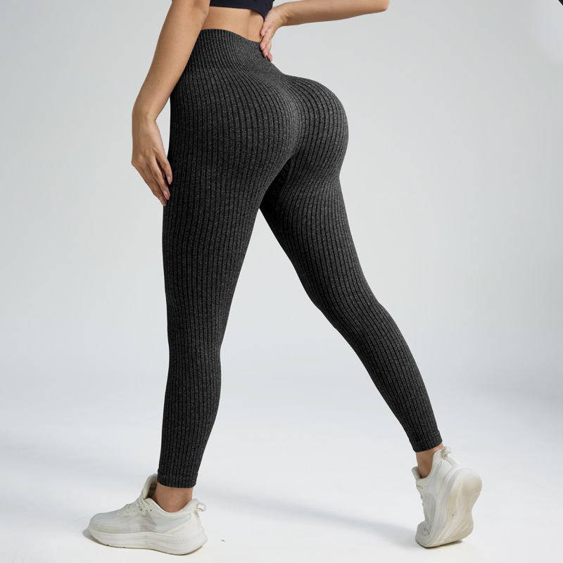 新品爆款AB纱螺纹无缝瑜伽裤健身裤户外紧身裤运动长裤女leggings